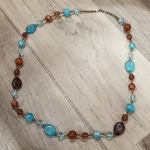 Blue and brown necklace